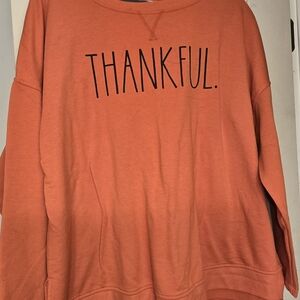 Rae Dunn Orange 'Thankful' Women's Sweater